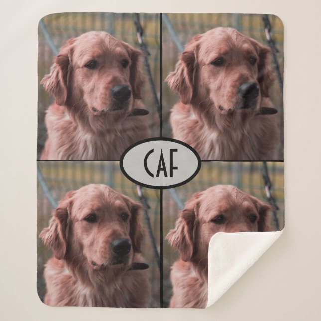 Couverture Sherpa Photo Monogramme Ajouter vos propres images Sherpa (Devant)