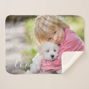 Couverture Sherpa Photo personnalisée Amour de script moderne person