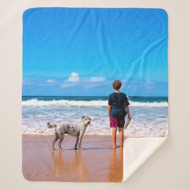 Couverture Sherpa Photo personnalisée Blanche Sherpa avec votre prop (Devant)