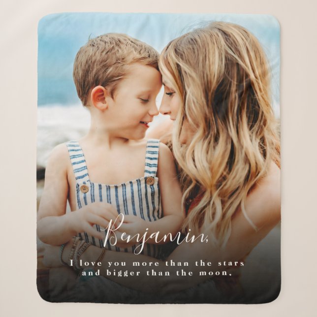Couverture Sherpa Photo personnalisée Je t'aime Plus Sherpa Blanket (Devant)