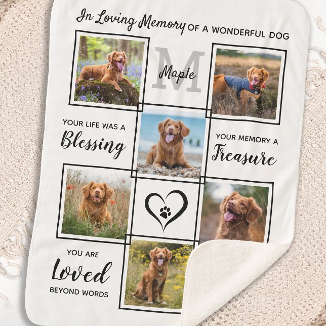 Couverture Sherpa Photo personnalisée Pet Memorial Mémoire d'amour (Créateur téléchargé)