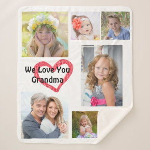 Couverture Sherpa Photo Sherpa Blanket pour grand-mère