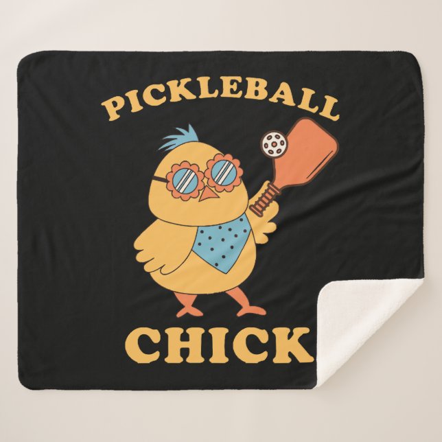 Couverture Sherpa Pickleball Chick - rétro (Devant (Horizontal))