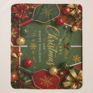 Couverture Sherpa Pickleball Noël sur le court