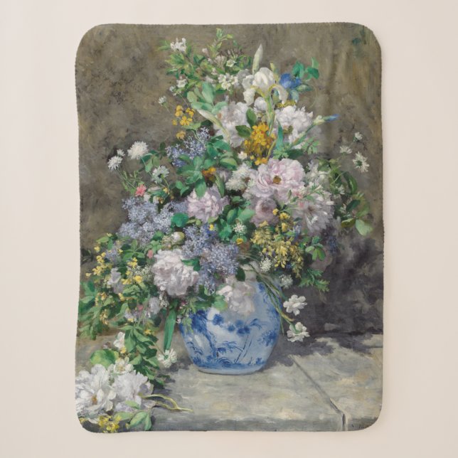 Couverture Sherpa Pierre-Auguste Renoir - Bouquet de printemps (Devant)
