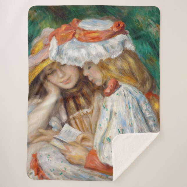 Couverture Sherpa Pierre-Auguste Renoir - Deux Filles Lecture (Devant)