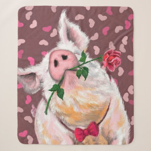 Couverture Sherpa Pig de Gentleman - Romantique - Amusant
