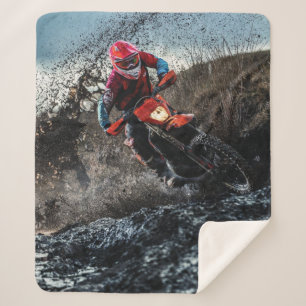 Couverture Sherpa Pilote de vélo droit jetez l'oreiller