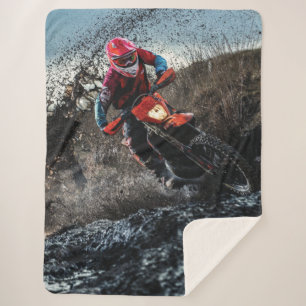 Couverture Sherpa Pilote de vélo droit lancer oreiller