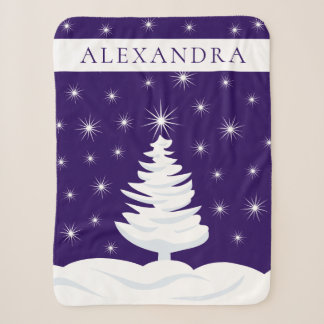Couverture Sherpa Pine Tree Night Sky Stars Monogram Sherpa Blanket