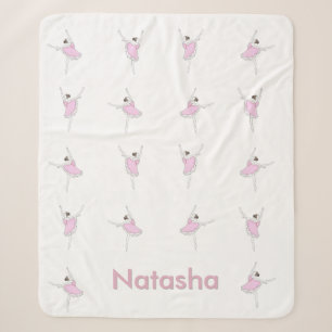 Couverture Sherpa Pink Ballerina Danse Poses fille