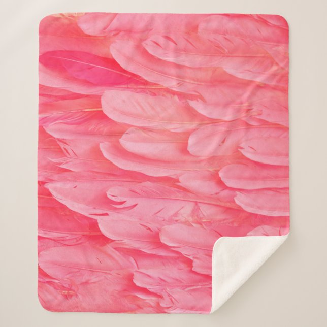 Couverture Sherpa Pink Flamingo Feathersflamingo,feather,pink,textur (Devant)