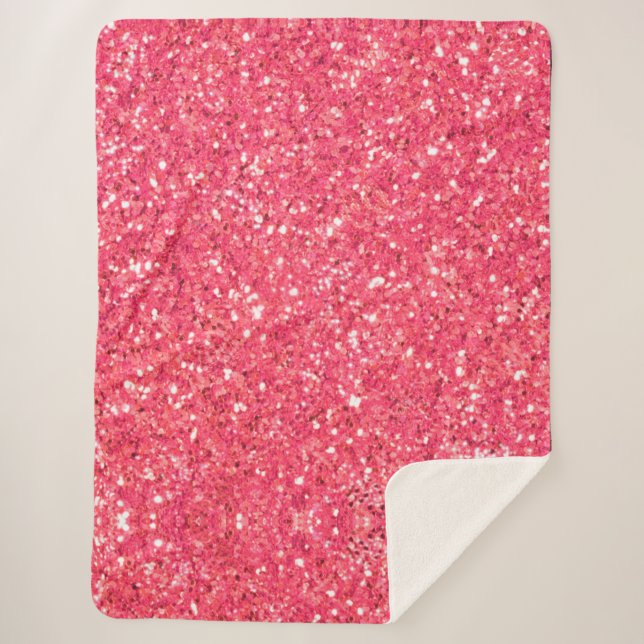 Couverture Sherpa Pink fun pétillant parties scintillant motif, cade (Devant)