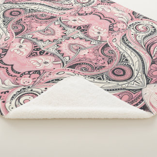 Couverture Sherpa Pink Paisley Le studio à domicile