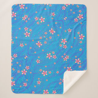 Couverture Sherpa pink purple and blue