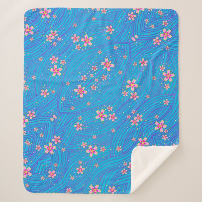 Couverture Sherpa pink purple and blue (Devant)