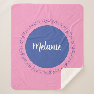 Couverture Sherpa Pink Sherpa Blanket Musical Personnalisé Nom