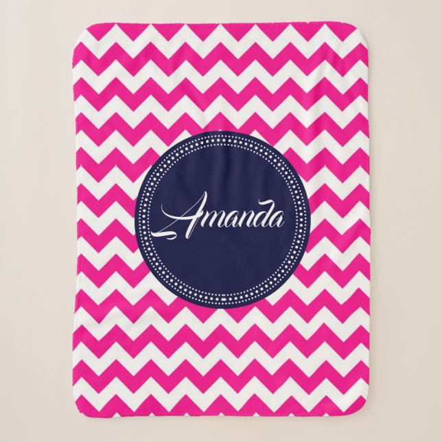 Couverture Sherpa Pink Zigzag Chevron Motif sans couture (Devant)