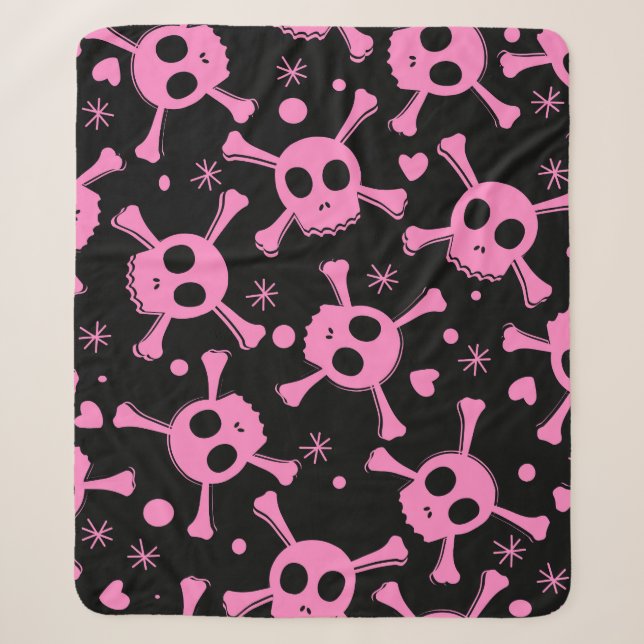 Couverture Sherpa Pirate Skull : Girlish Hearts Motif (Devant)