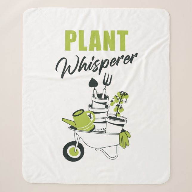 Couverture Sherpa Plante Whisperer - Drôle Mignonne jardinier & Plan (Devant)