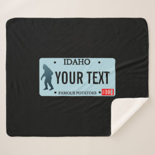 Couverture Sherpa Plaque de licence Idaho Sasquatch