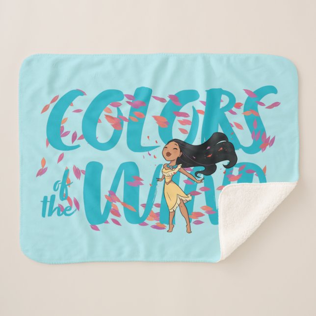 Couverture Sherpa Pocahontas | Couleurs du vent (Devant (Horizontal))