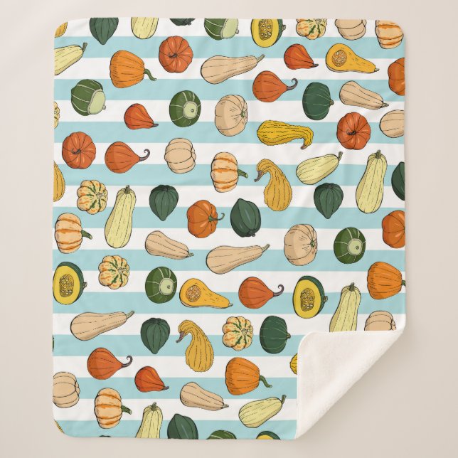 Couverture Sherpa Poignées à la main, rayées arrière - plan sans cou (Devant)