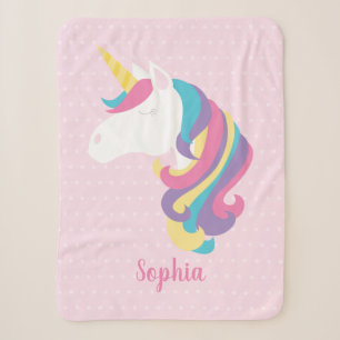 Couverture Sherpa Point de polka mignon de licorne personnalisé