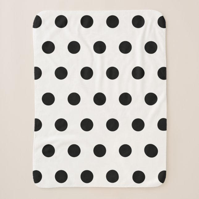 Couverture Sherpa Point Polka noir et blanc (Devant)