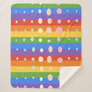 COUVERTURE SHERPA POINTS ARC-EN-CIEL RAYÉS