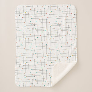 Couverture Sherpa Points de MidCentury Lines Motif d'âge atomique