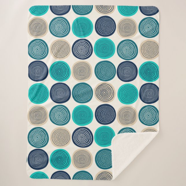 Couverture Sherpa Points du cercle scandinave Mandala Motif 1 (Devant)