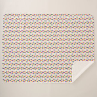 Couverture Sherpa points roses, bleus et verts vifs et colorés