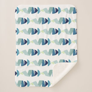 Couverture Sherpa Poisson bleu de natation Abstraite