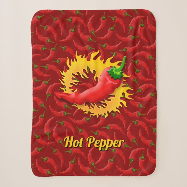 Couverture Sherpa Poivre chaud avec flamme (Devant)