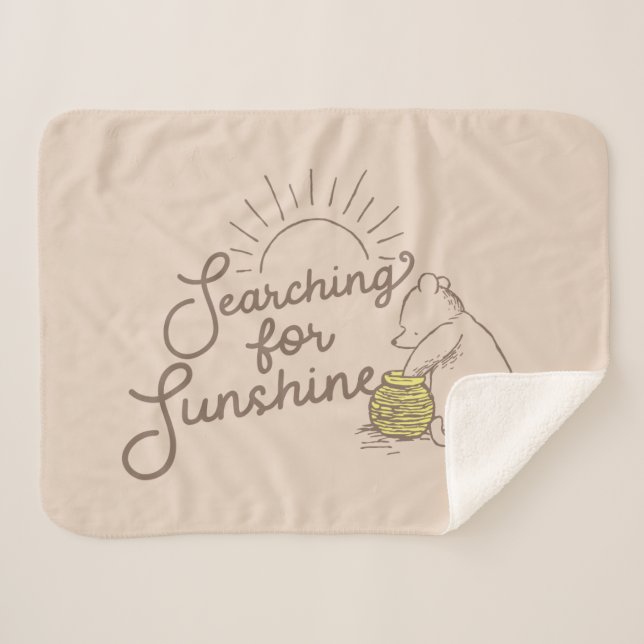 Couverture Sherpa Pooh classique | Recherche de soleil (Devant (Horizontal))