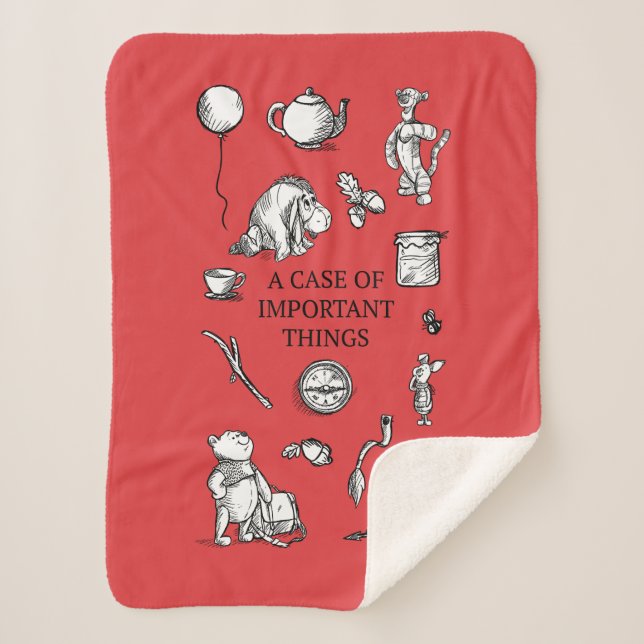 Couverture Sherpa Pooh & Pals | Citation d'un Coque de choses import (Devant)