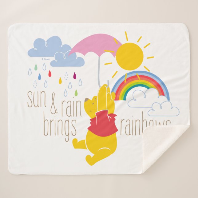Couverture Sherpa Pooh | Sun & Rain Apporte Rainbows Citation (Devant (Horizontal))