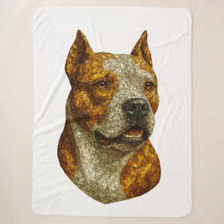 Couverture Sherpa Portrait de chien Pitbull