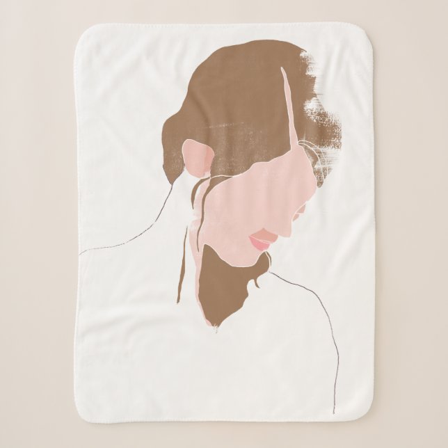 Couverture Sherpa Portrait de contours moderne (Devant)