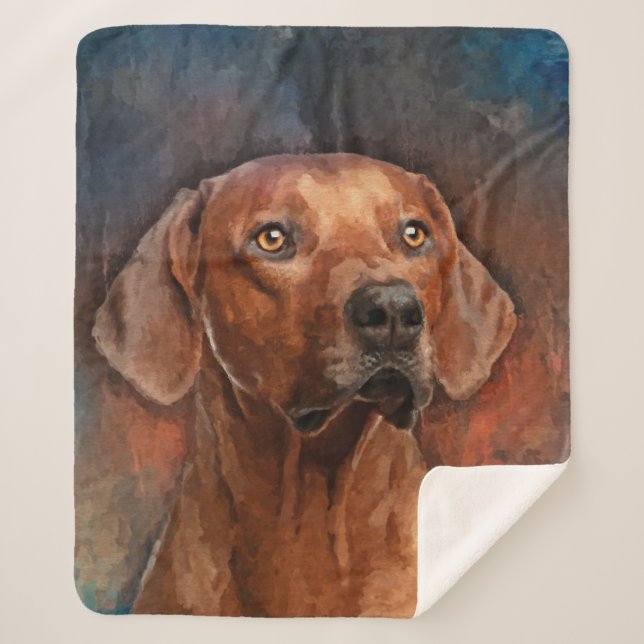 Couverture Sherpa Portrait de Rhodesian Ridgeback (Devant)