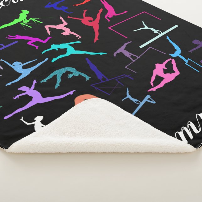 Couverture Sherpa Poses de gymnastique de 25 filles personnalisées (3/4)