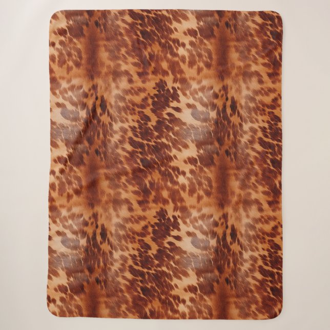 Couverture Sherpa Poster de animal Brown de vache (Devant)