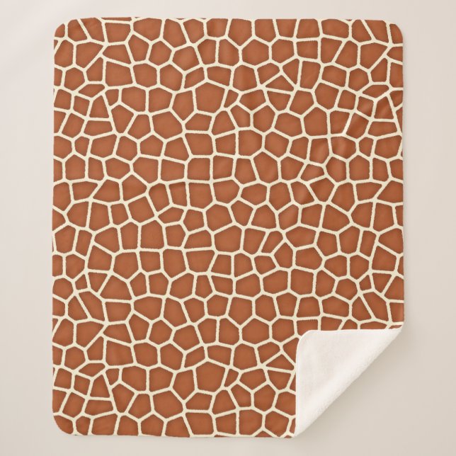 Couverture Sherpa Poster de animal, Giraffe dans les tons de cuivre  (Devant)