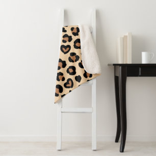 Couverture Sherpa Poster de animal, Léopard Brown, Spots de guépard,