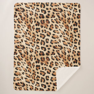 Couverture Sherpa Poster de animal Leopard de crème