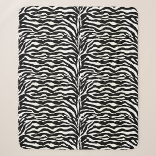 Couverture Sherpa Poster de animal sauvage, Zèbre en noir et blanc
