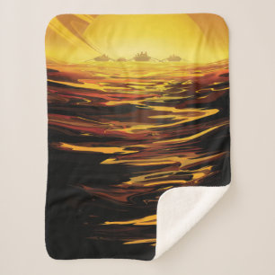 Couverture Sherpa Poster de l'espace rétro - La plus grande lune de