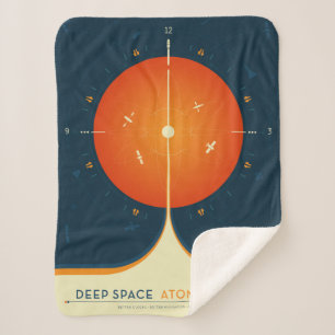 Couverture Sherpa Poster de l'horloge atomique Deep Space, version o