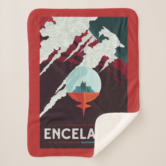 Couverture Sherpa Poster Espace Rétro Mission Cassini À Saturne (Devant)